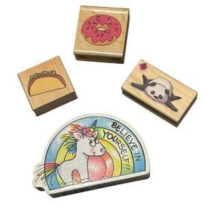 Kawaii Themed Wooden Stamp Set